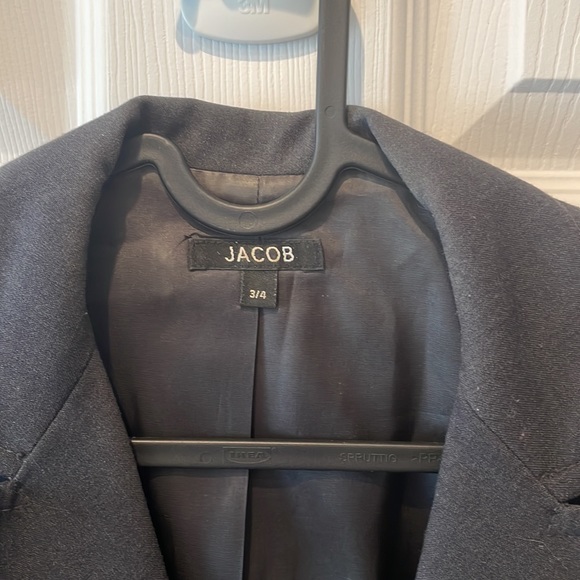 Jacob wide lapel blazer. Charcoal, with double slit at back - Picture 2 of 5